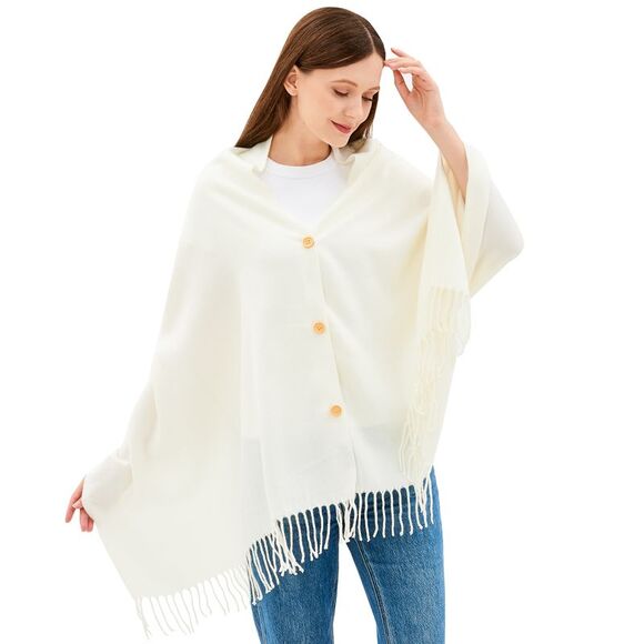 Alpine Swiss Womens Shawl Evening Wrap Pashmina Large Scarf Fringe Cape Poncho - Picture 6 of 7